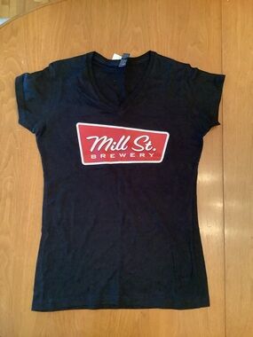 Black V-Neck Women's Mill St. Brewery Tee